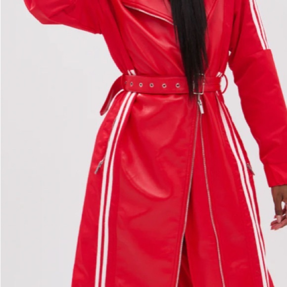 AKIRA Vibrant Red Coat with White Accents - Picture 2 of 7